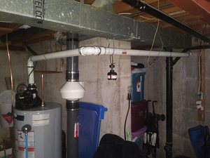 This is a picture of a radon mitigation system